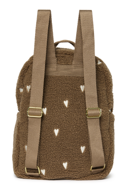 Teddy Midi Backpack | Brown Hearts