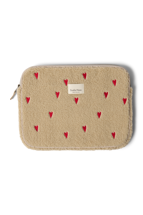 Teddy-Laptophülle 13 Inch | Ecru Hearts