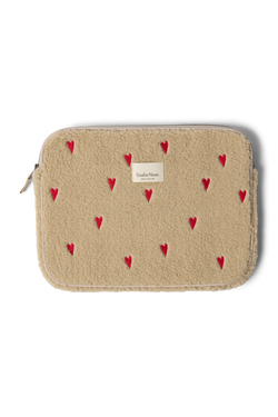 Teddy Pochette Pour Ordinateur Portable 13 Inch | Écru Hearts