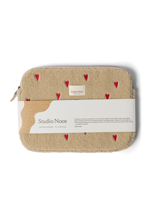 Teddy-Laptophülle 13 Inch | Ecru Hearts