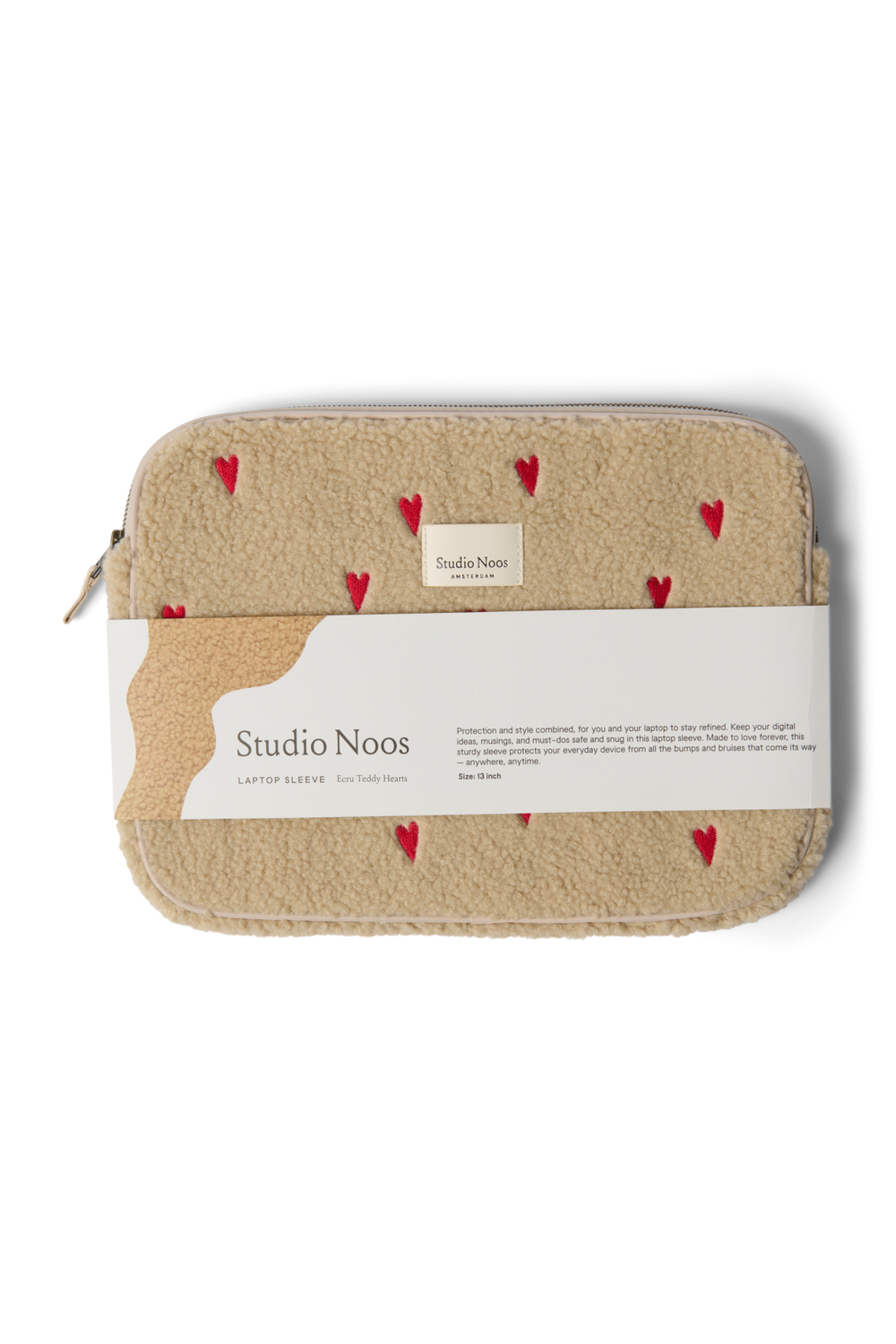 Teddy Pochette Pour Ordinateur Portable 13 Inch | Écru Hearts