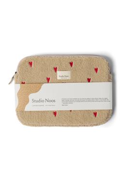 Teddy Pochette Pour Ordinateur Portable 13 Inch | Écru Hearts