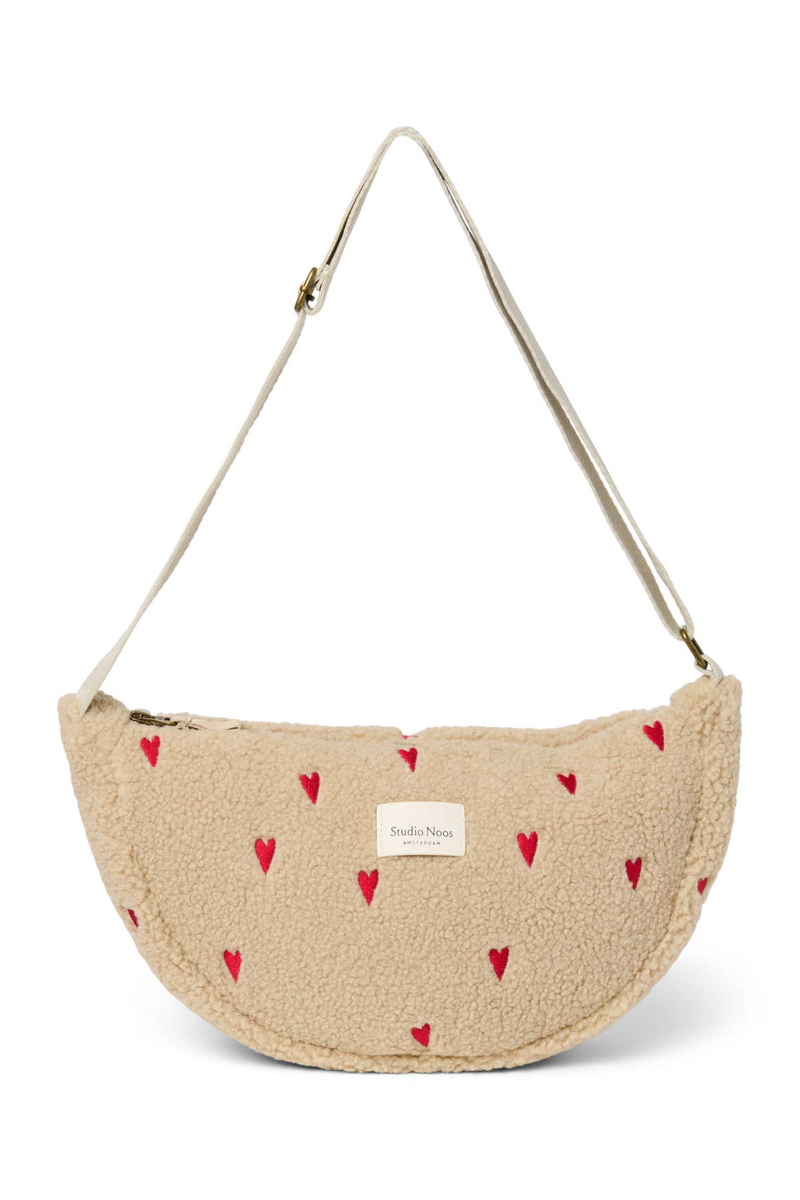 Teddy Adult Fanny Pack | Ecru Hearts