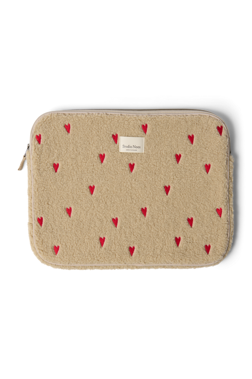 Teddy-Laptophülle 15 Inch | Ecru Hearts