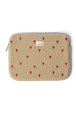 Teddy-Laptophülle 15 Inch | Ecru Hearts