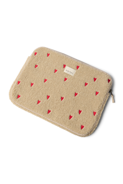 Teddy-Laptophülle 15 Inch | Ecru Hearts