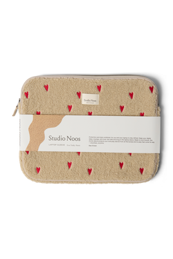 Teddy-Laptophülle 15 Inch | Ecru Hearts