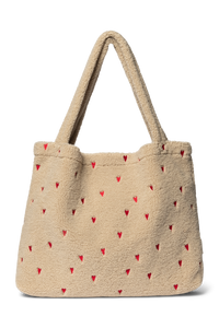  Écru Hearts Teddy Mom Bag 