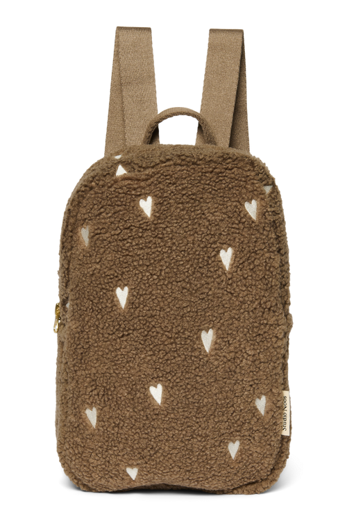 Teddy Mini Backpack | Brown Hearts