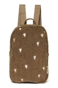 Teddy Mini Backpack | Brown Hearts
