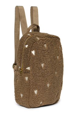 Teddy Mini Backpack | Brown Hearts