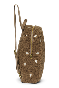 Teddy Mini Backpack | Brown Hearts