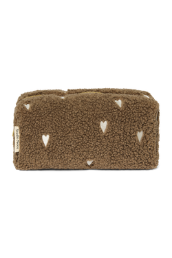 Bruine Teddy Hearts Pouch