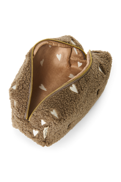 Bruine Teddy Hearts Pouch