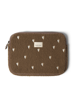 Teddy Laptop Sleeve 13 Inch | Brown Hearts
