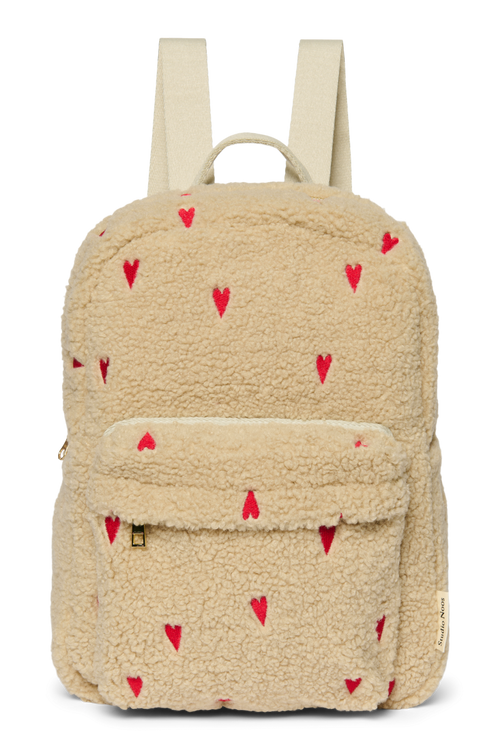 Teddy Midi Backpack | Ecru Hearts