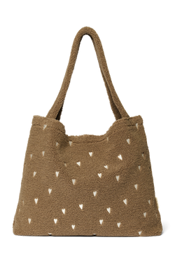 Teddy Mom Bag | Brown Hearts