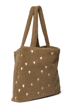 Teddy Mom Bag | Brown Hearts