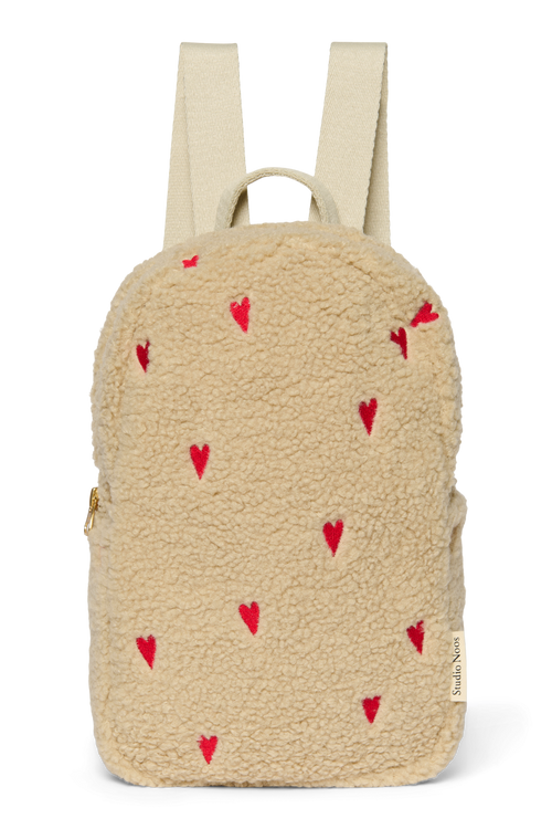 Teddy Mini Backpack | Ecru Hearts