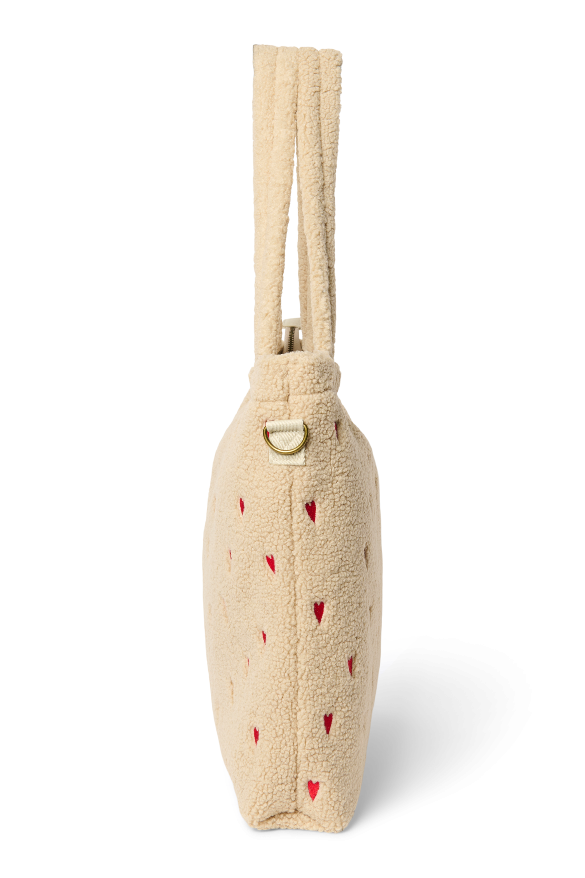 Teddy Hearts-Wickeltasche | Ecru