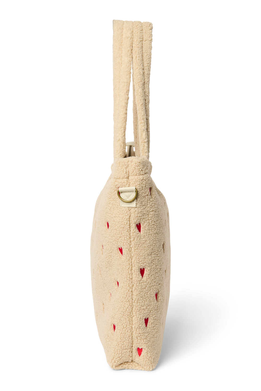 Teddy Hearts-Wickeltasche | Ecru