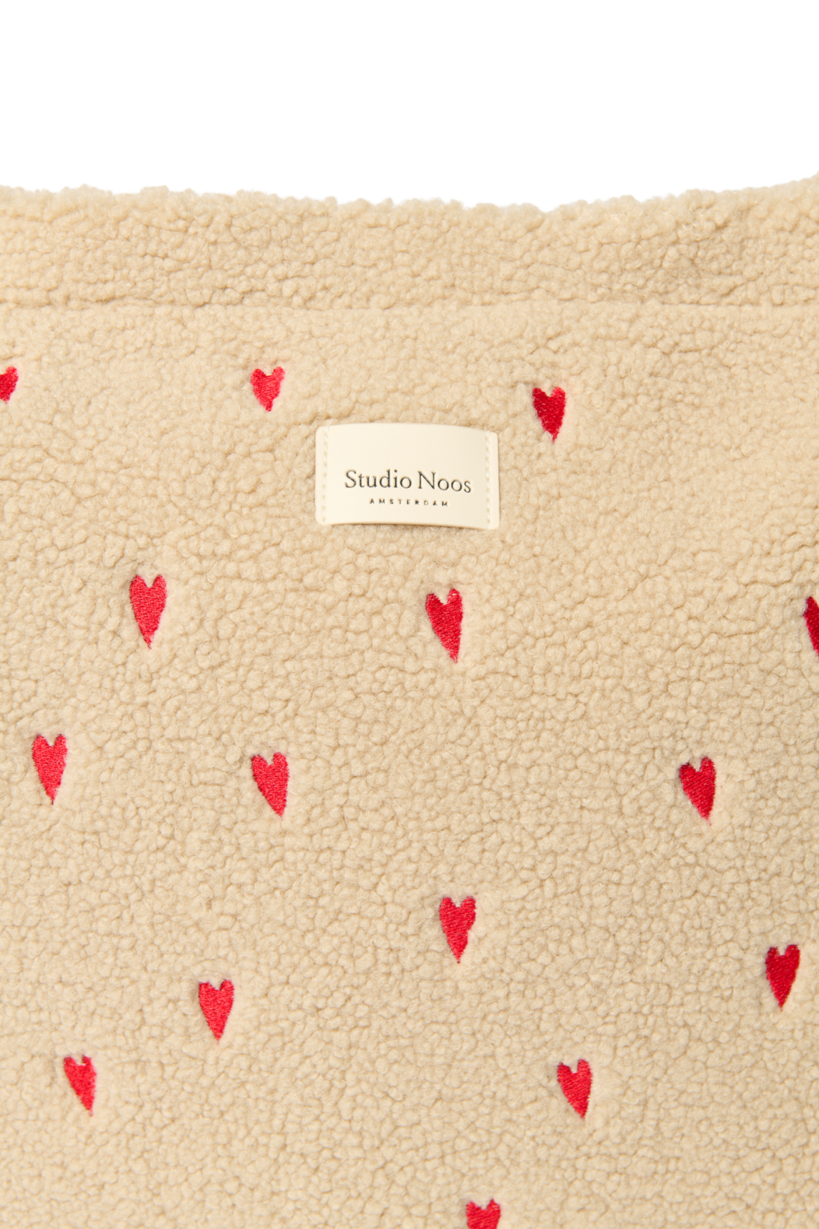 Teddy Hearts-Wickeltasche | Ecru