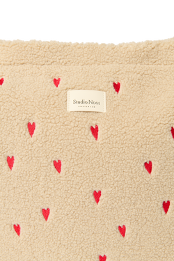 Teddy Hearts-Wickeltasche | Ecru