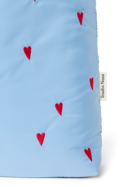 Lichtblauwe Hearts Puffy Mom Bag