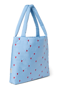 Lichtblauwe Hearts Puffy Mom Bag