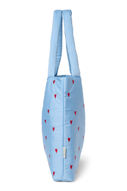 Lichtblauwe Hearts Puffy Mom Bag