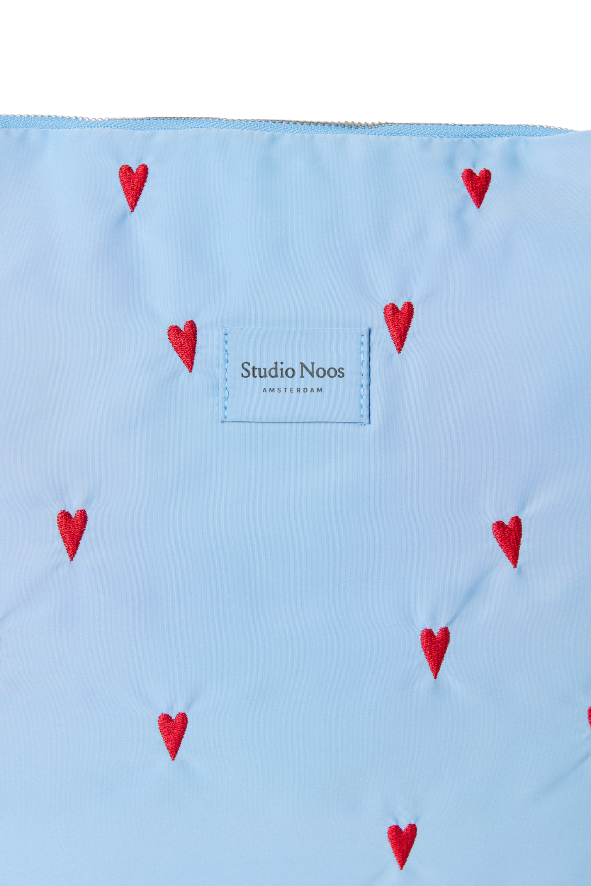 Puffy Diaper Bag | Light Blue Hearts