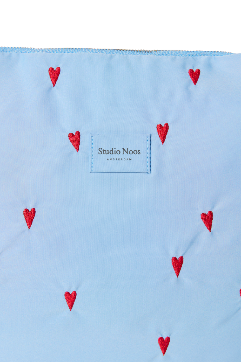 Puffy Diaper Bag | Light Blue Hearts