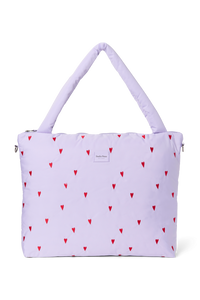  Lila Hearts Puffy-Wickeltasche