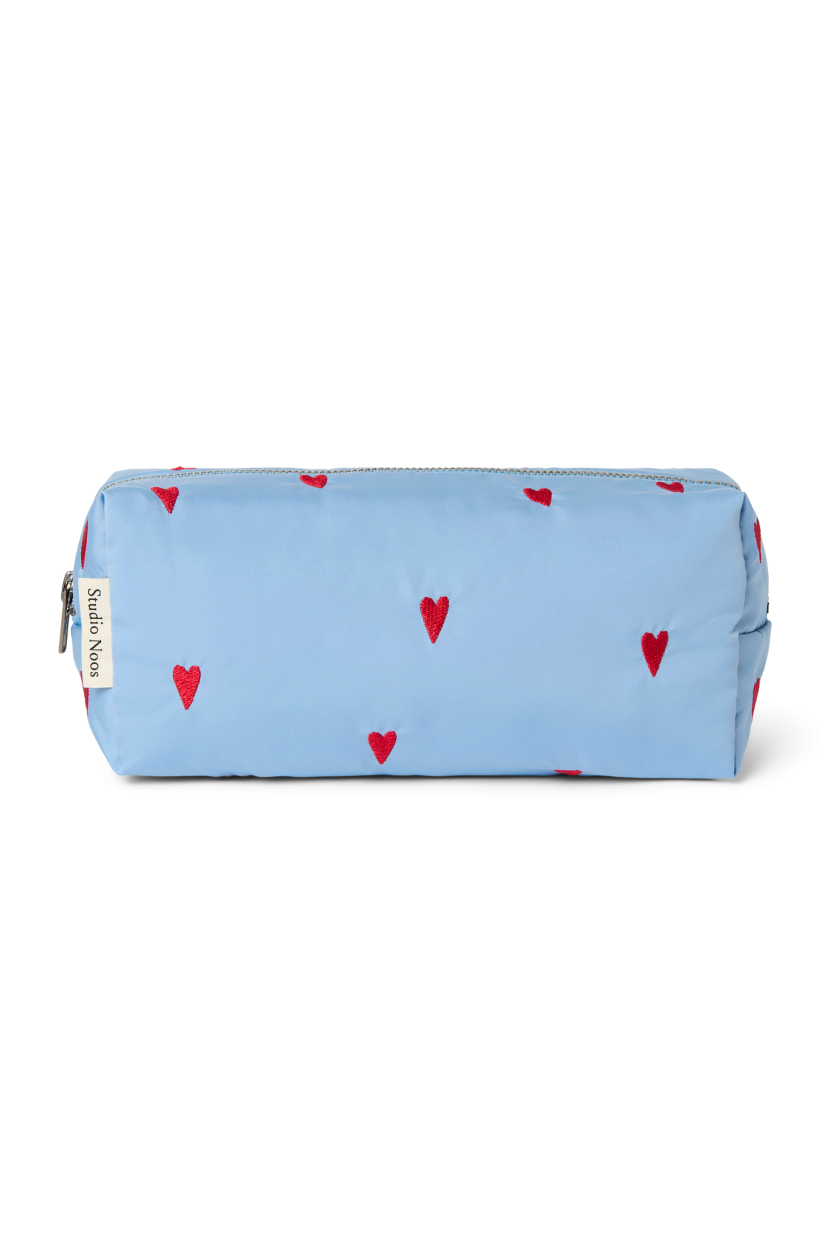 Puffy Pouch | Light Blue Hearts
