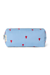  Light Blue Hearts Puffy Pouch 