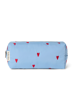 Puffy Pouch | Light Blue Hearts