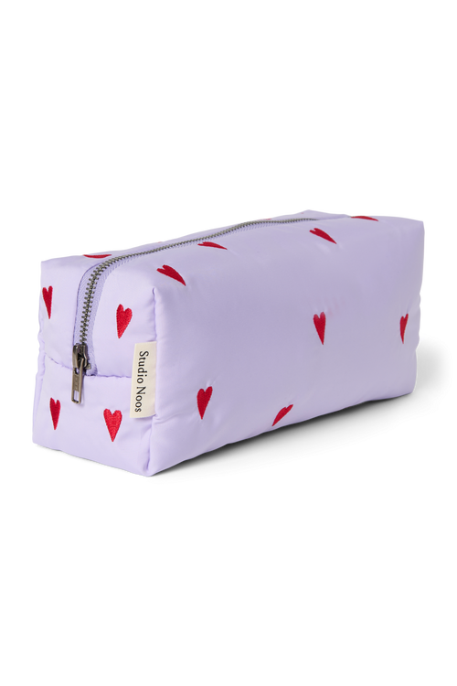 Puffy Pouch | Purple Hearts