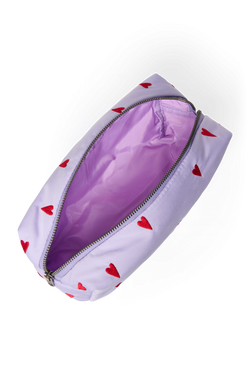 Puffy Pouch | Purple Hearts