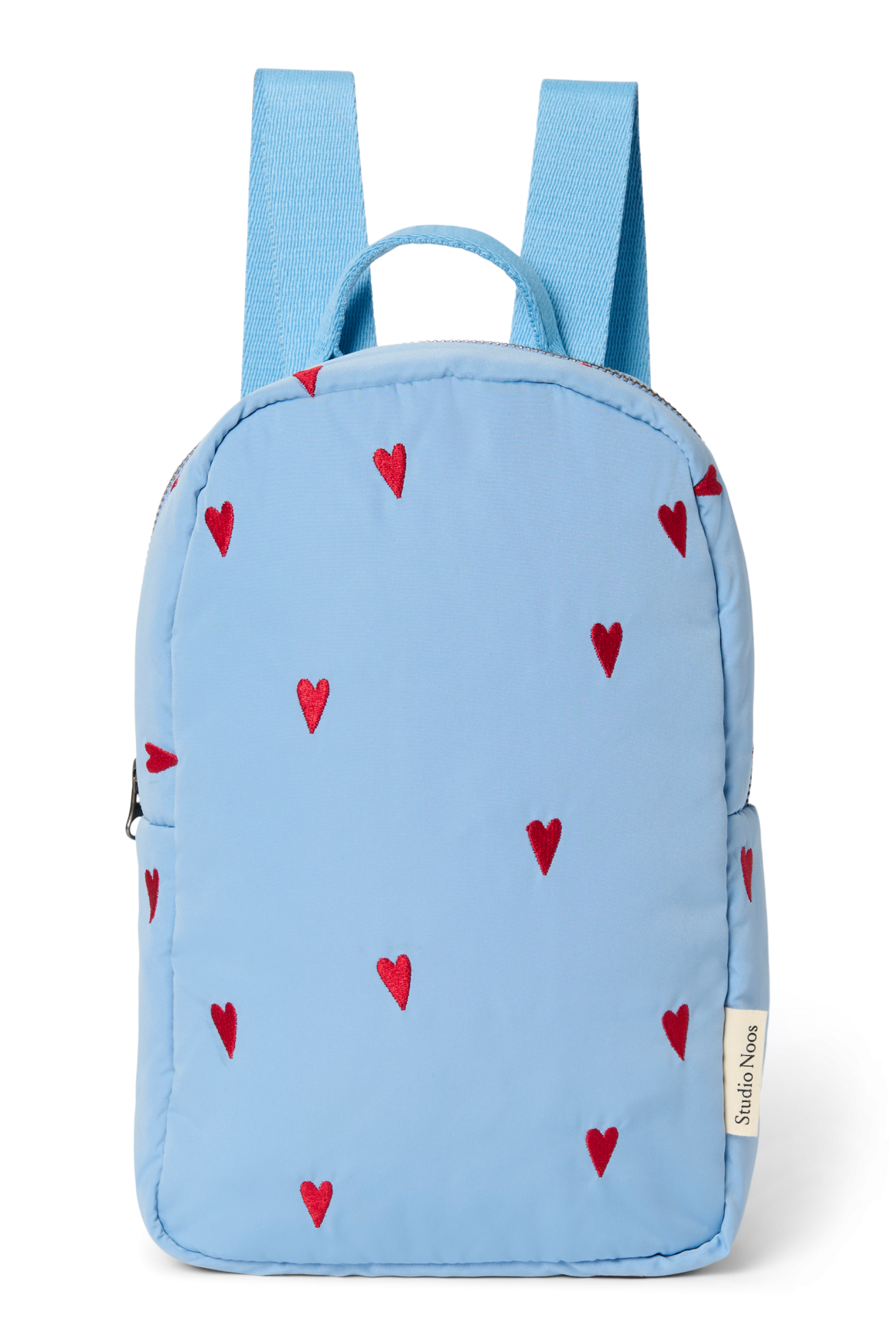 Puffy Mini Backpack | Light Blue Hearts