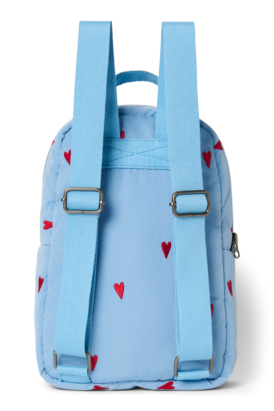 Puffy Mini Backpack | Light Blue Hearts