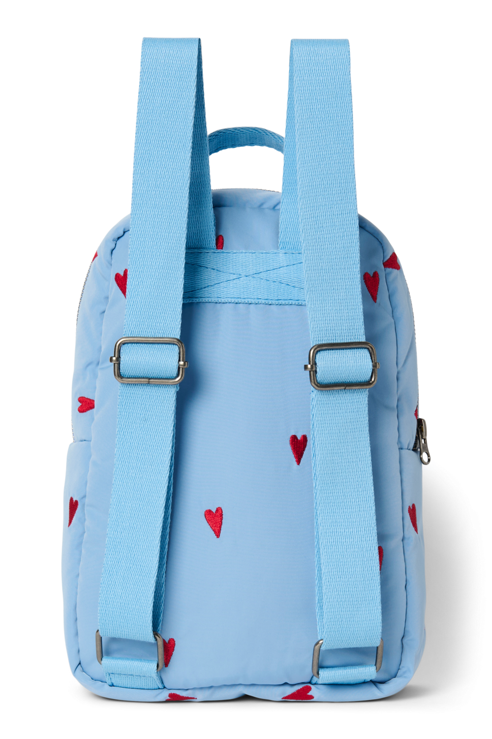 Puffy Mini Backpack | Light Blue Hearts
