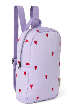 Lila Hearts Puffy Mini-Rucksack