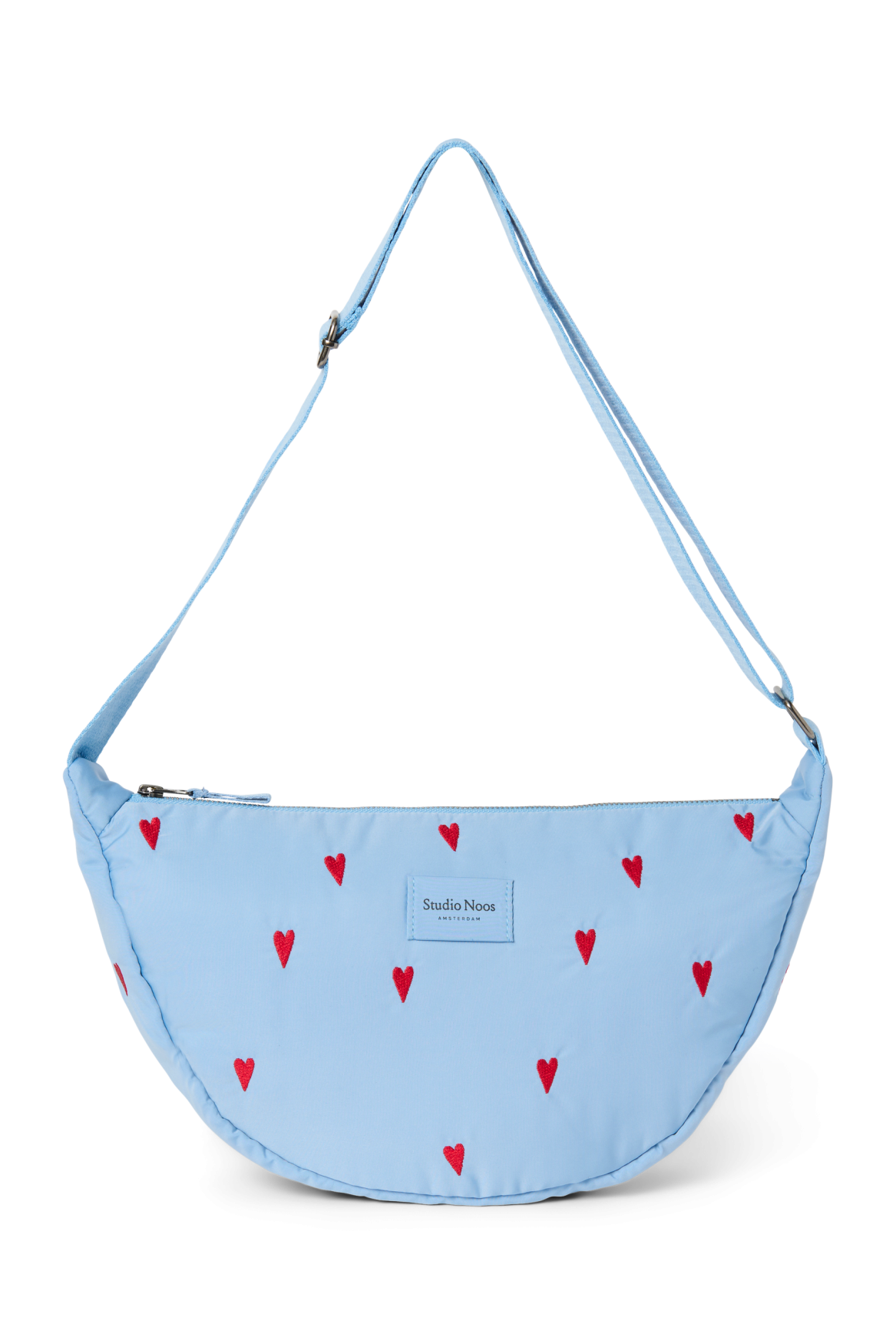 Puffy Adult Fanny Pack | Light Blue Hearts