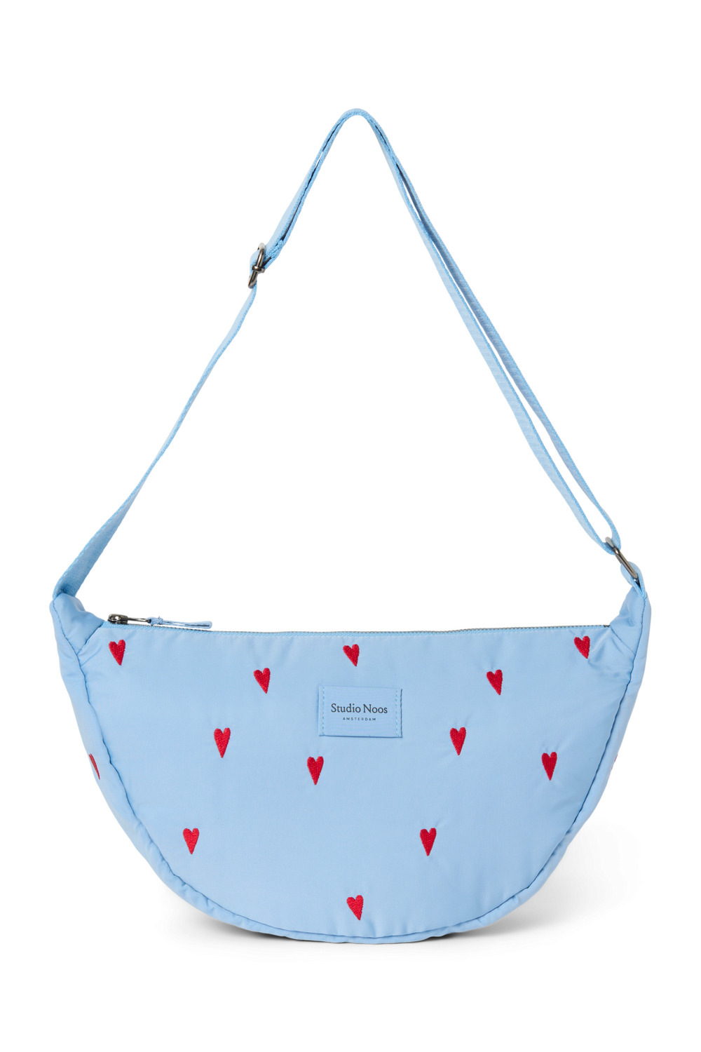 Puffy Adult Fanny Pack | Light Blue Hearts