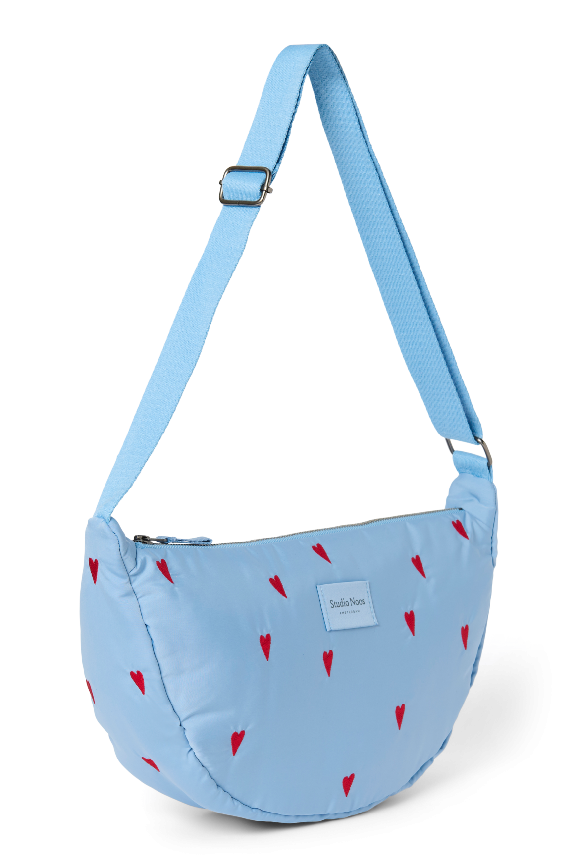 Puffy Adult Fanny Pack | Light Blue Hearts