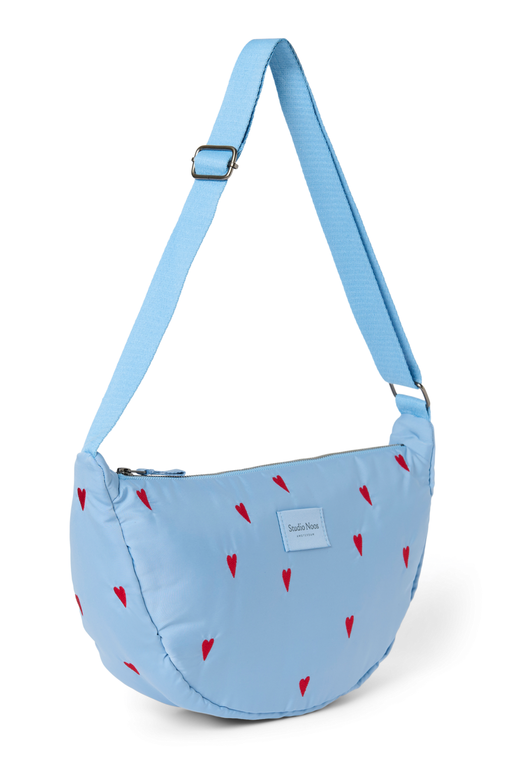Puffy Adult Fanny Pack | Light Blue Hearts