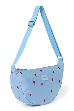 Puffy Adult Fanny Pack | Light Blue Hearts