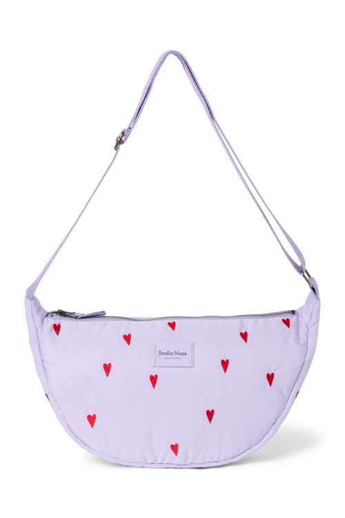 Paarse Hearts Puffy Adult Fanny Pack