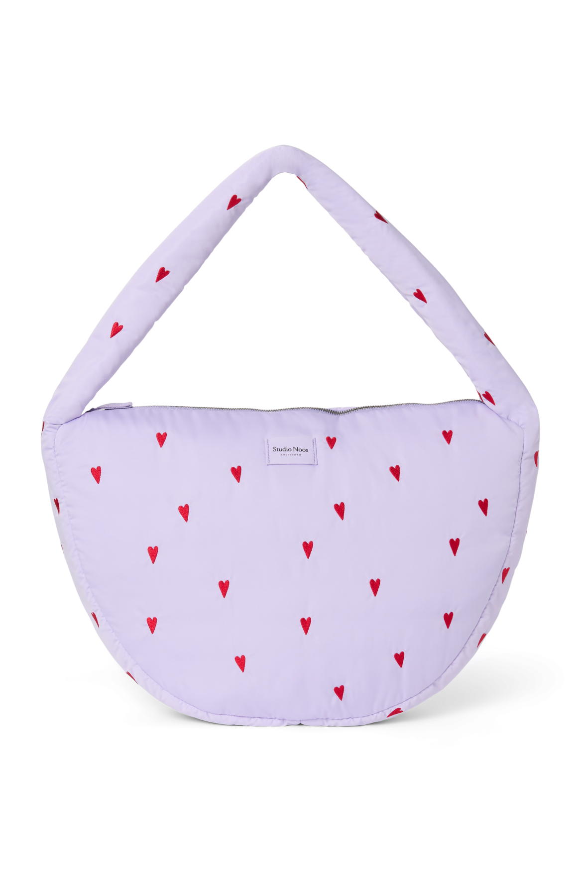 Puffy Cross Body Bag | Purple Hearts