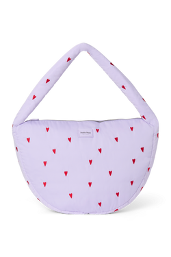 Puffy Cross Body Bag | Purple Hearts